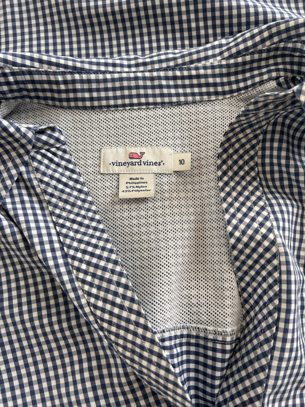 VINEYARD VINES Blue Gingham Swim Cover-up ~ Size 10 - Picture 4 of 4